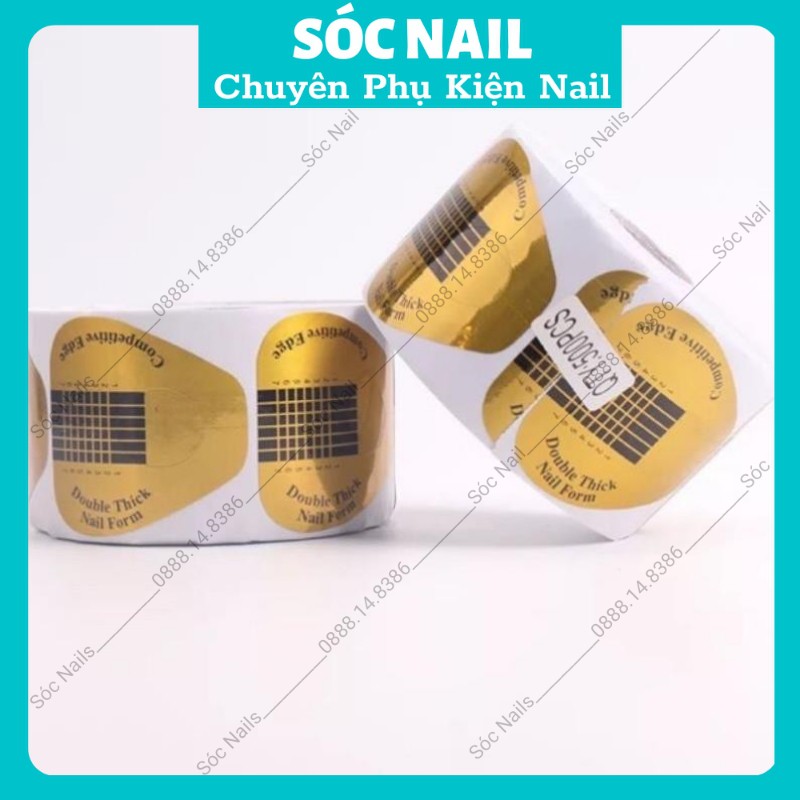 Cuộn 100 miếng Form Giấy Đắp Bột, Đắp Gel, Nối Móng