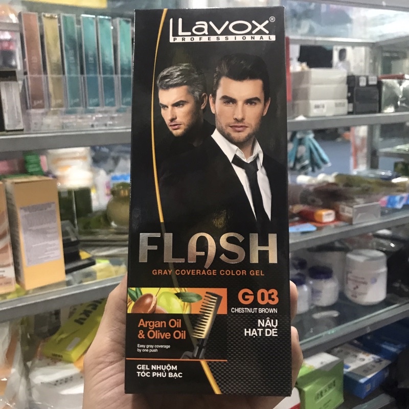 Gel Nhuộm Tóc Phủ Bạc GLASH 100% Bằng Thảo  Dược LAVOX 150ml