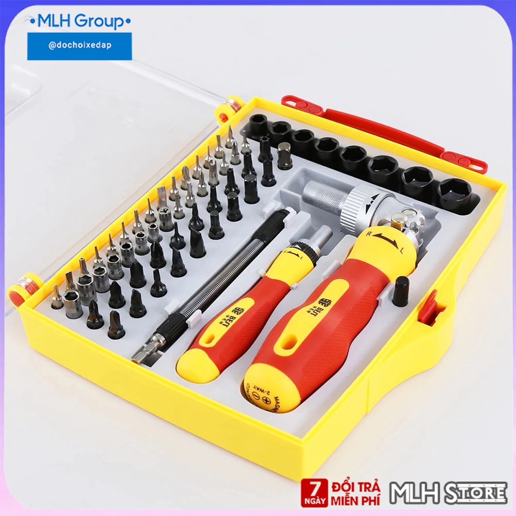 Bộ Dụng Cụ Tuốc Nơ Vít Đa Năng Sửa Chữa Gia Đình 62 Trong 1 Tròng Bánh Cóc Giúp Dễ Dàng Sửa Chữa Nhỏ Gọn Tiện Lợi MLH