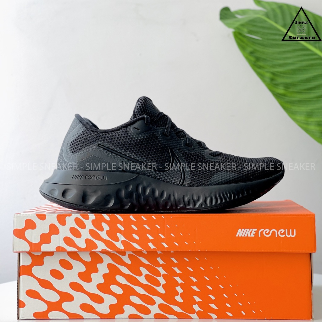 Giày Nike Chính HãngFREESHIP Giày Sneaker Chạy Bộ Nam Nike Renew Run Triple Black Thể Thao - Simple Sneaker