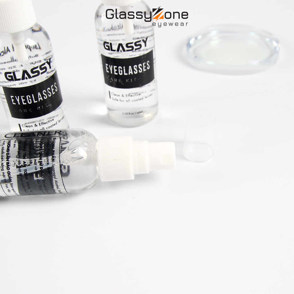 Bình xịt vệ sinh mắt kính, Nước rửa kính Glassy 60ml