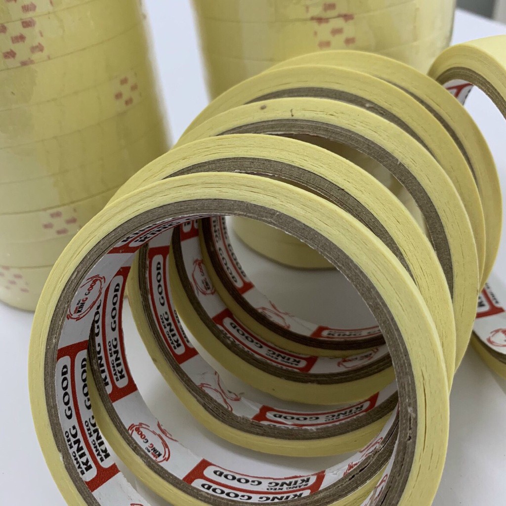 Cuộn băng keo giấy loại 12M (Khổ 12mm) bám dính cực tốt V09