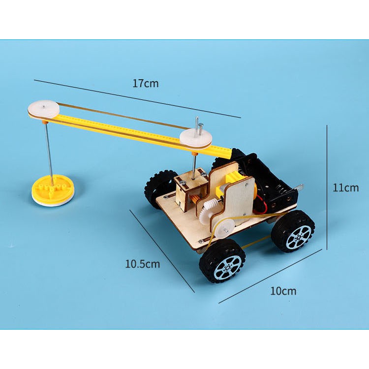 Đồ Chơi Lắp Ráp Robot Lau Nhà, Đồ Chơi Gỗ Xe Oto Quét Dọn, Đồ Chơi Khoa Học Tự Làm J-50 DIY Wood Steam