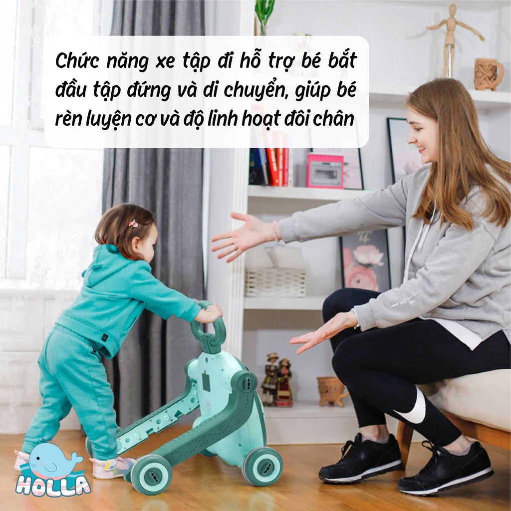 Xe Tập đi kiêm Chòi chân và Scooter đa năng 3in1 HOLLA HL- 02153 tích hợp đồ chơi cho bé | Xe tập đi đa năng