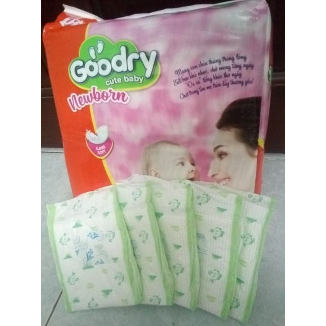 Combo 5 miếng(dùng thử) miếng lót sơ sinh Goodry Nb1.