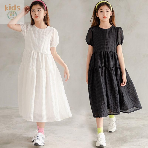 Đầm Cotton Tay Phồng Phong Cách Mới 2022 Thời Trang Mùa Hè Cho Bé Gái 24 Giờ/071