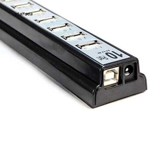 Bộ chia 10 cổng USB 2.0 kèm dây cáp nguồn US cho máy tính