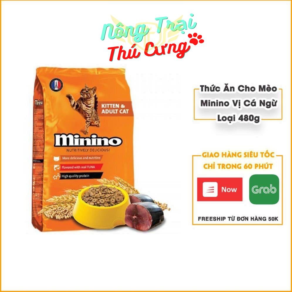 Thức Ăn Cho Mèo Hạt Minino Vị Cá Ngừ 480g