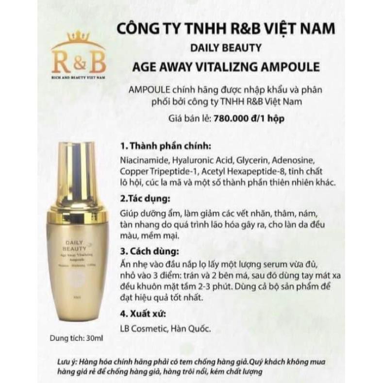 Bộ dưỡng da Đánh Thức Thanh Xuân Daily Beauty - Dưỡng trắng da, chống lão hóa, ngăn ngừa nám tàn nhang