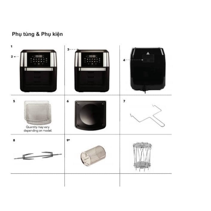 NỒI CHIÊN KHÔNG DẦU NINESHIELD 12L KB-1201 BẢO HÀNH 12 THÁNG