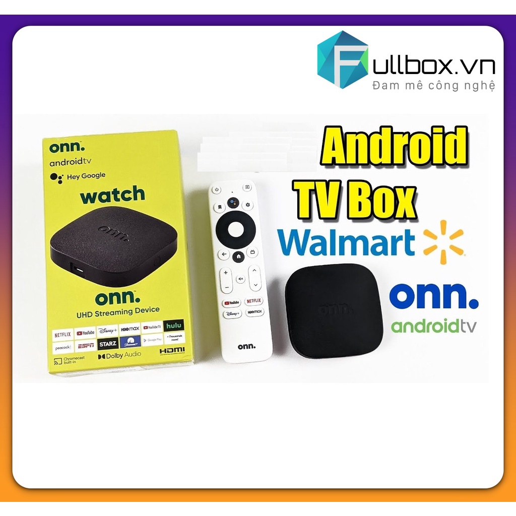 oon. tv by walmart . android tv box 4k oon của walmart , thiết bị giải trí cho tivi. onn tv