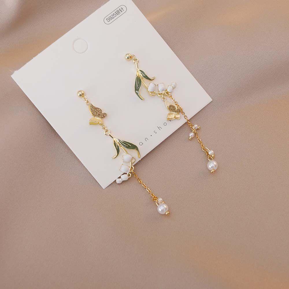 Bông Tai Dáng Dài Hình Hoa Và Bướm Xinh Xắn Thời Trang Cho Nữ