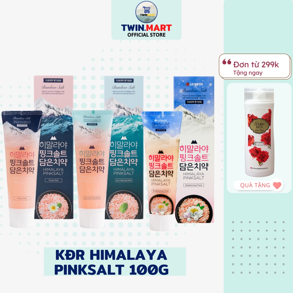 [ĐƠN 299K TẶNG SỮA TẮM 36K] Kem Đánh Răng Muối Hồng Himalaya Pinksalt Floral Mint - Ice Calming Mint - Brightening 100g