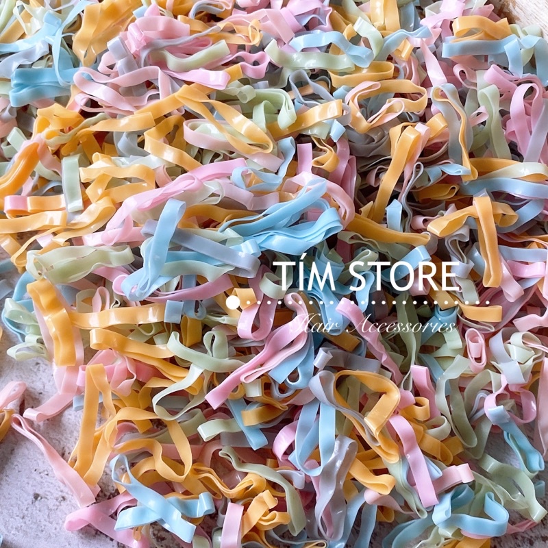 Thun cột tóc màu pastel co giãn, chun su buộc tóc TIMSTORE