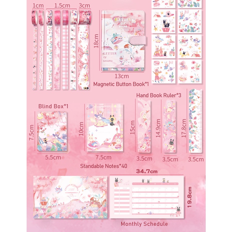 Sổ Tay Hộp Quà quà sinh nhật  Sticker Washi Tape Quà Tặng Sinh Viên DIY Notebook