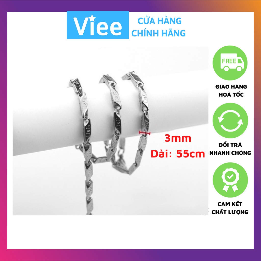 Dây chuyền nam inox hoả tiễn chạm chữ D&G Hàn Quốc
