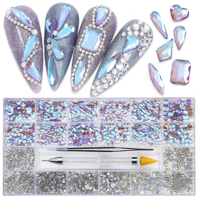 Bộ Đá Pha Lê AB Nhiều Hình Dạng Đính Móng Tay YOUYO