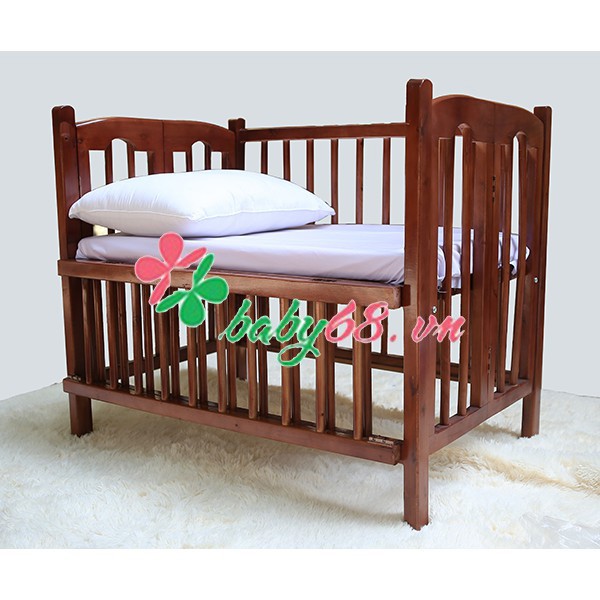 Cũi gỗ quế màu cánh gián 70x110cm