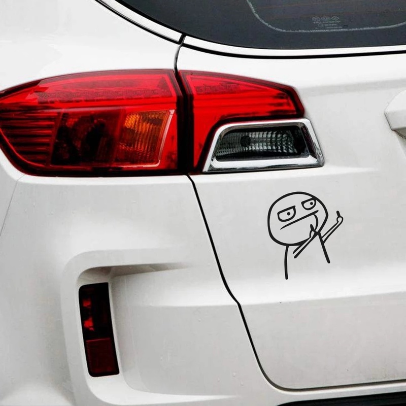 1 Sticker Dán Xe Hơi Phản Quang Họa Tiết Hoạt Hình Vui Nhộn