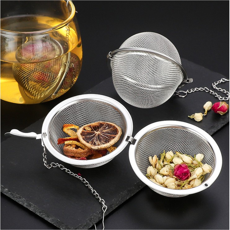 Quả lọc chè inox hình cầu nhiều cỡ bóng lọc trà nấu canh làm súp CA1
