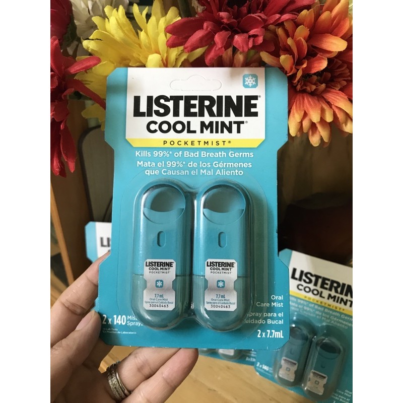 Xịt khử khuẩn vòm họng Listerine Pocketmist của Mỹ