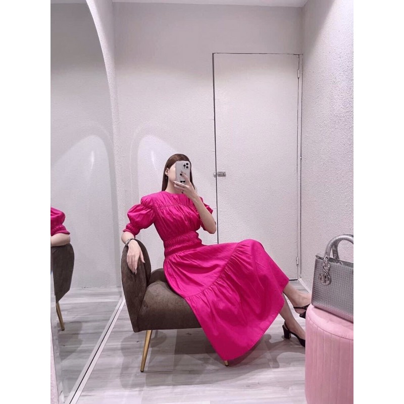 ⚡️BÁN SỈ⚡️Đầm maxi chun 3 tầng 2 màu hồng, be | BigBuy360 - bigbuy360.vn