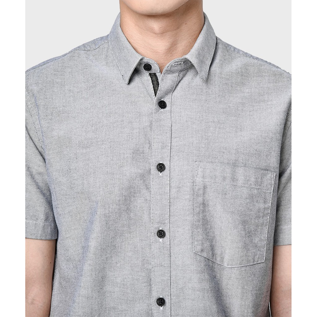 Áo sơ mi nam Routine 5 màu tay ngắn cổ bẻ nẹp thường cotton 100% SM2032020