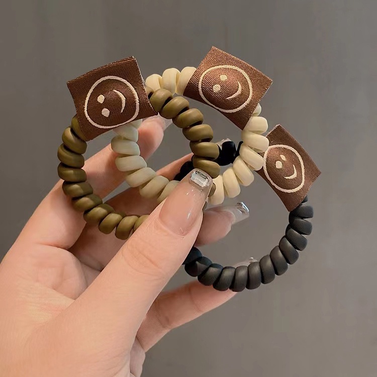 Nơ Buộc Tóc Màu Trà Sữa Nhám Phong Cách Hàn Quốc