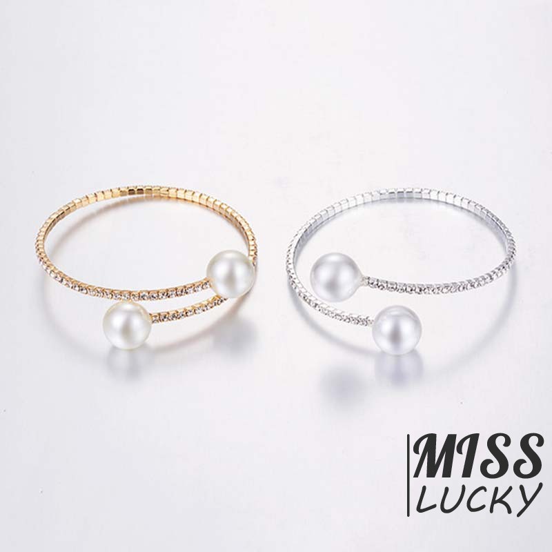 Set trang sức đính đá và ngọc trai sang trọng cho nữ