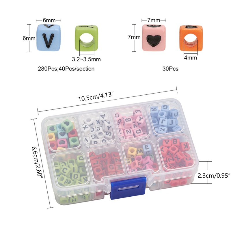 Set 510 Hạt Xâu Chuỗi Chữ Cái A-Z Nhiều Màu Sắc Tự Làm Trang Sức Tiện Lợi