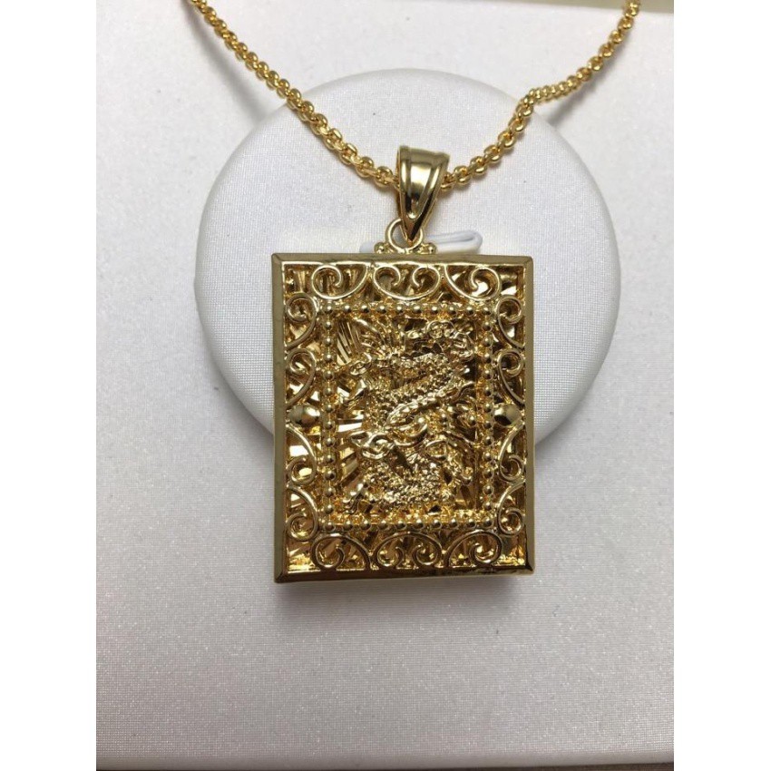 Dây chuyền mạ vàng 18k rồng vân mây kèm dây 6656