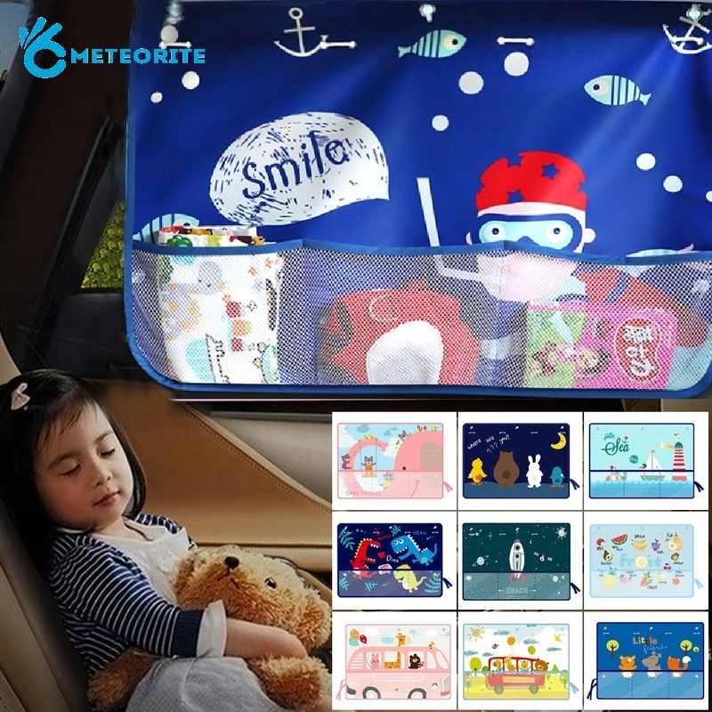 Tấm Che Nắng Cho Cửa Sổ Xe Hơi Kèm Túi Lưới Chống Tia UV Họa Tiết Hoạt Hình Dễ Thương Kèm Móc Treo Tiện Dụng Cho Sedan SUV