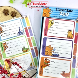 Nhãn vở có keo dán sẵn CLASSMATE  Zoo 15 Cái/Túi CL-NT231 Chất Liệu Giấy Bóng Nổi Bật, Bám Dính Tốt