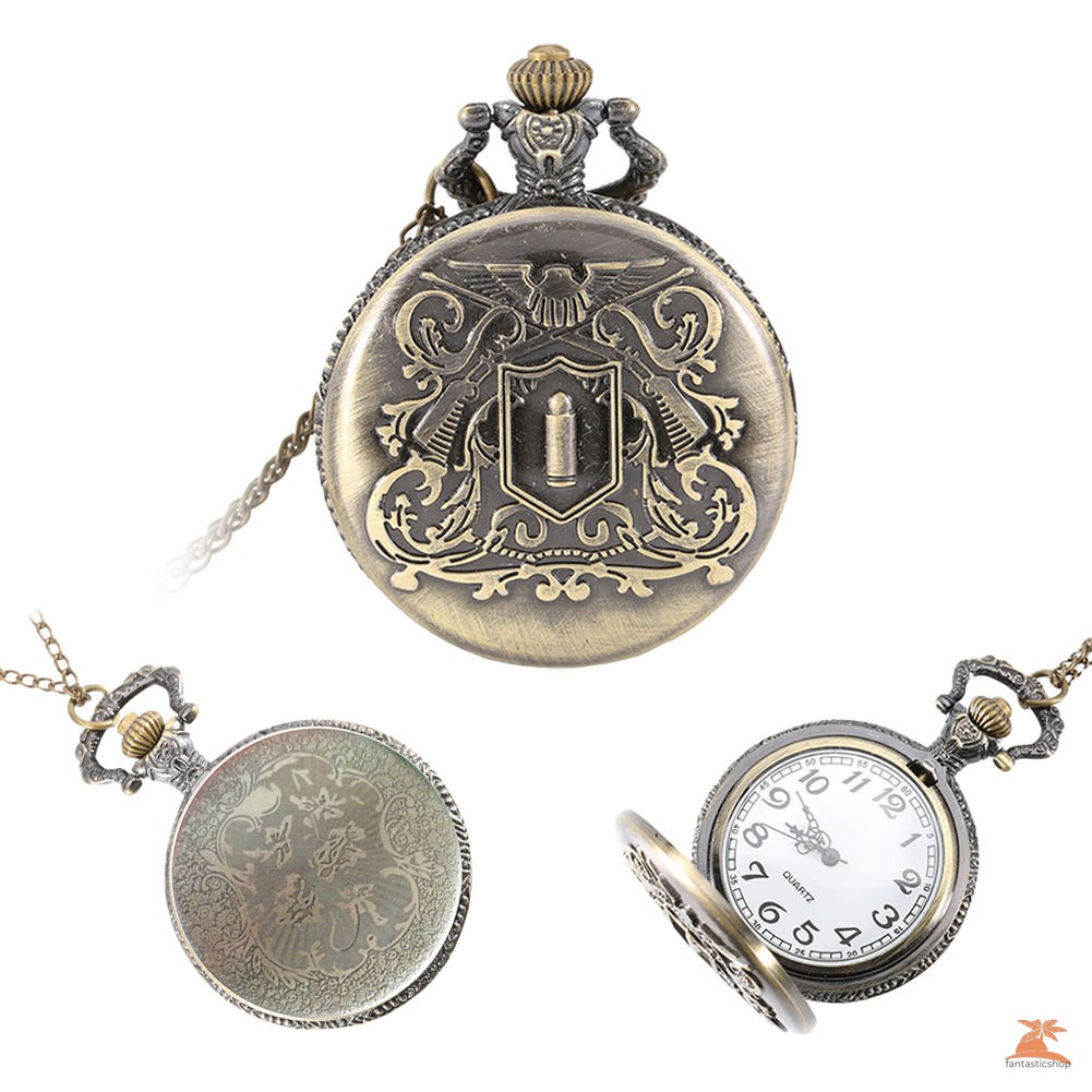 #Đồng hồ bỏ túi# Vintage Retro Alloy Pocket Watch Men Women Necklace Pendant Chain Clock Watches Gifts