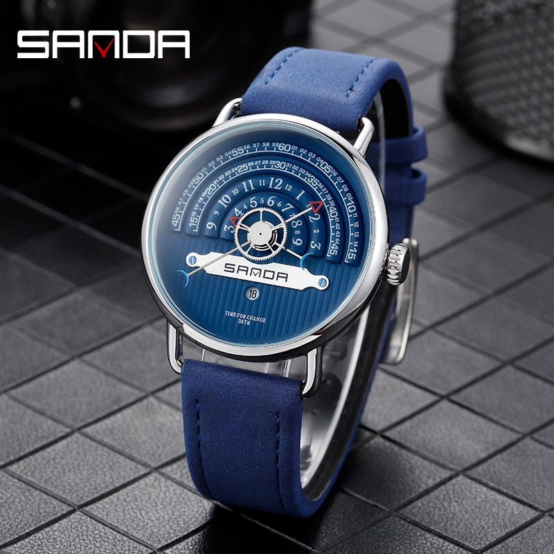 SANDA Men Sports Leather Watch 1030
