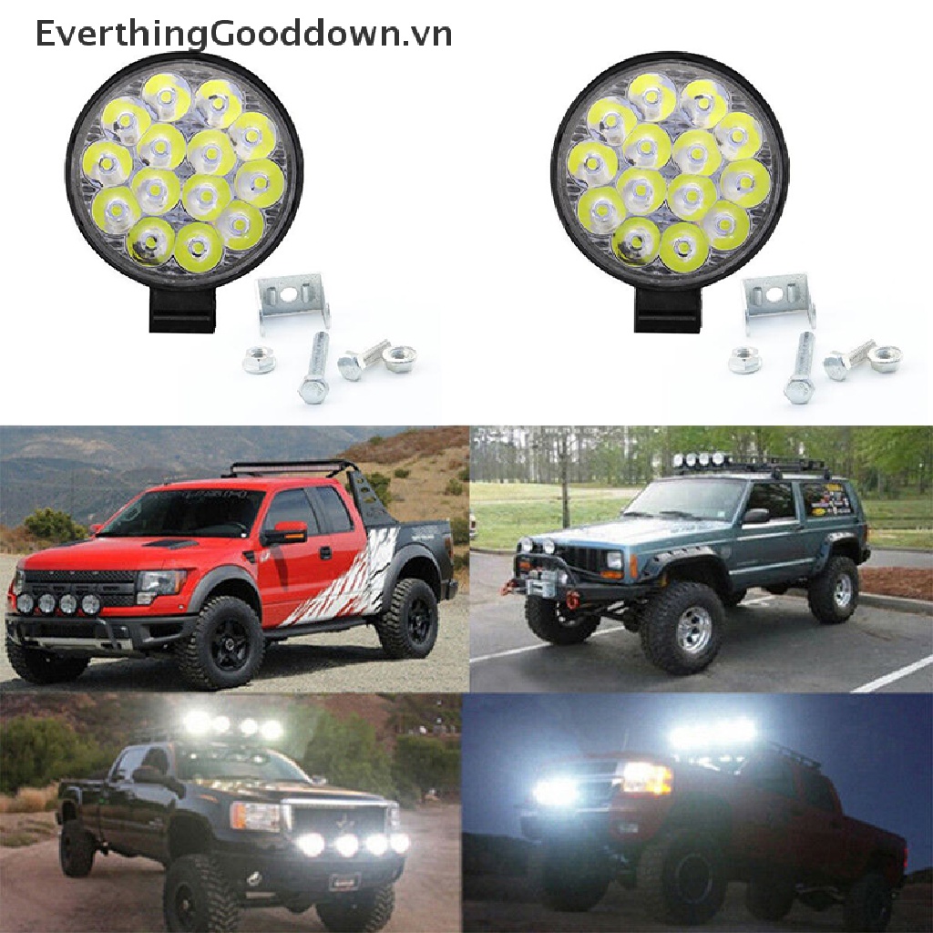 Everthinggooddown 1x 42W Đèn Tròn 14 Bóng LED Phá Sương Mù Cho Xe Tải SUV ATV