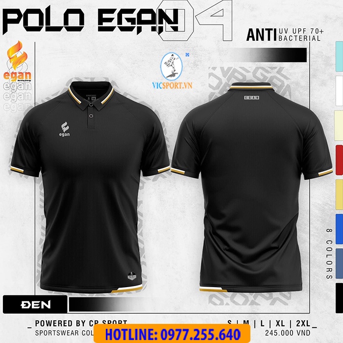 Áo Polo UV Egan Đủ Màu 04 Bảo Vệ Làn Da Phù Hợp Tập Luyện Thể Thao Đi Chơi Dạo Phố UV04 - Vicsport