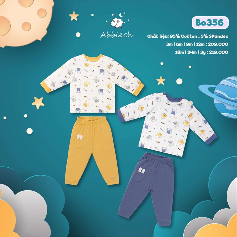 Abbieoh - Bộ dài tay thu đông co dãn thời trang cho bé trai gái ( bé 0-3 tuổi)