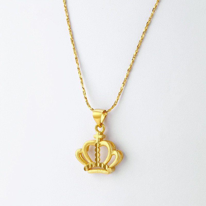 Mặt dây Chuyền Nữ Mạ Vàng 24K, Thiết Kế Vương Miện Nhã Nhẹn - XPMDC05