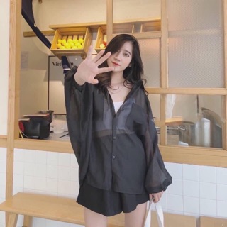 Áo sơ mi phôm rộng
