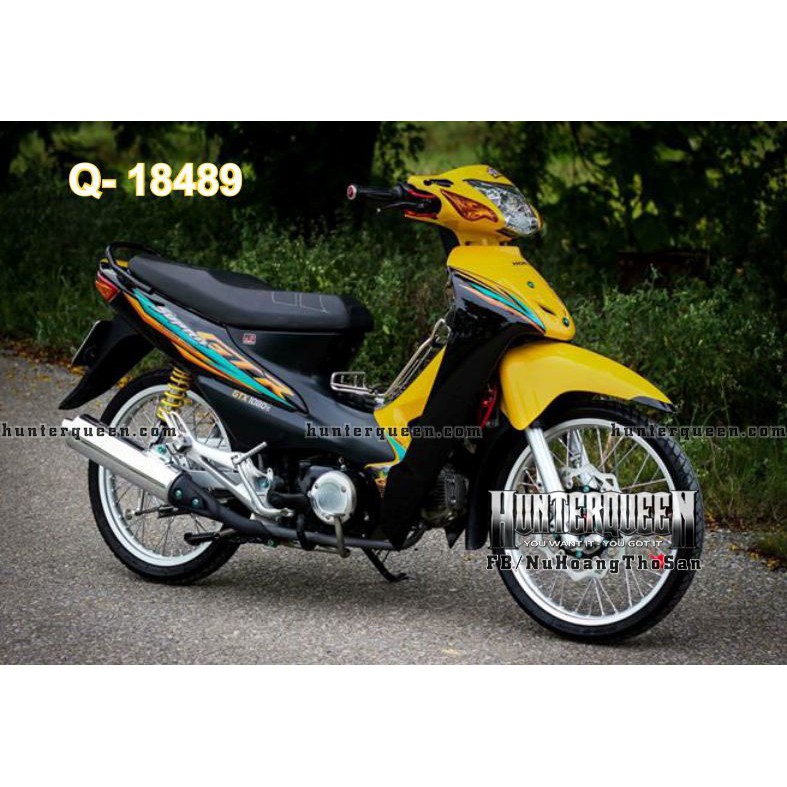 Tem rời xe Wave màu đen, tem  GTR vàng. Thay đổi màu sắc và chi tiết theo yêu cầu. Sắc nét, bền màu