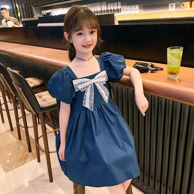 Đầm Đính Nơ Thời Trang Mùa Hè Phong Cách Hàn Quốc Dành Cho Bé Gái 1 Đến 2-3 - 4-5 Đến 6 Đến 7 Đến 8 Đến 9-10 To 11-12 - 13 Tuổi