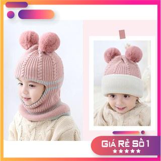Mũ len ninja trùm kín đầu kín cổ lót nỉ ấm áp cho bé trai bé gái