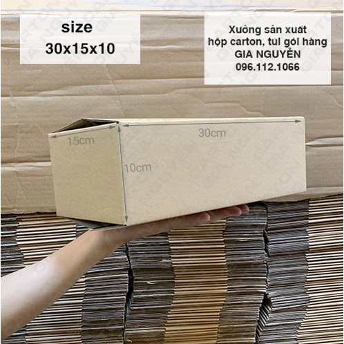 Combo 50 hộp carton đóng gói hàng 30x15x10 - Bao bì Gia Nguyễn