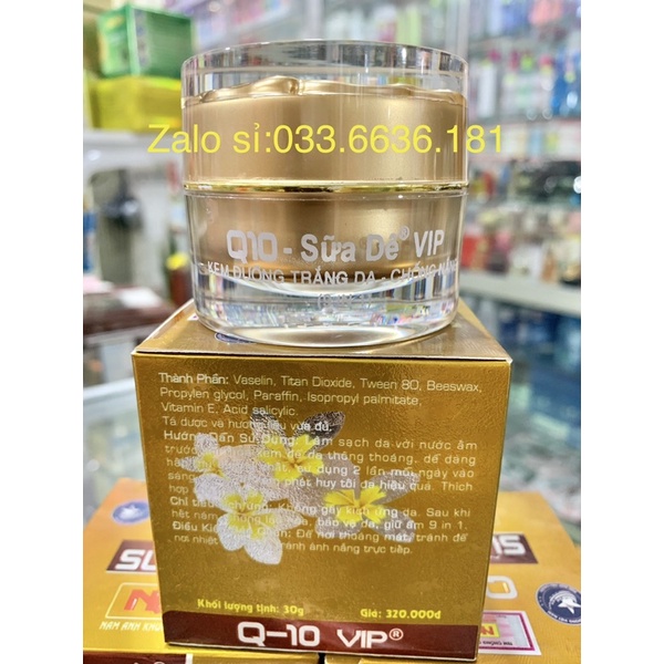 kem ốc sên sữa dê Q-10 vip 9 in 1 trắng da ,chống nắng,lão hoá ,tái tạo da,bảo vệ da,giữ ẩm da hủ 30G