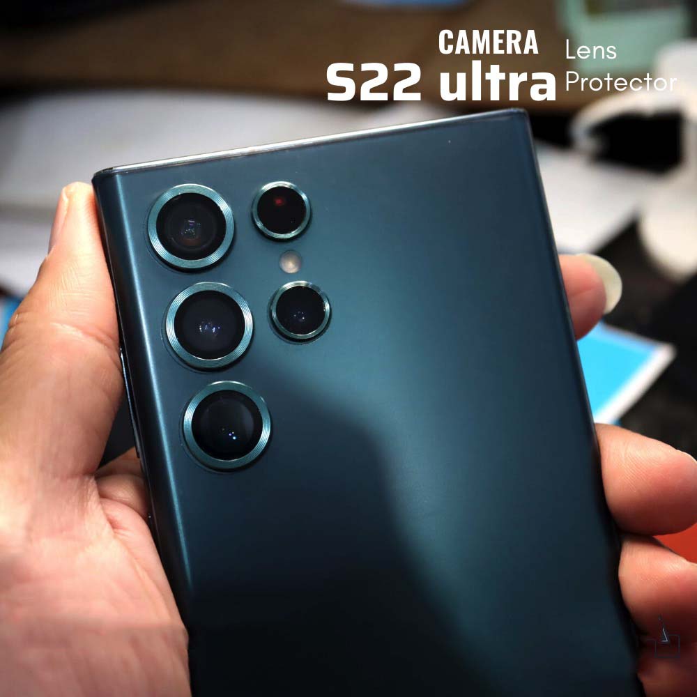 Viền Bảo Vệ Lens Camera Samsung S22 Ultra Zeelot Plshield Kèm Khung Dán Hàng Chính Hãng