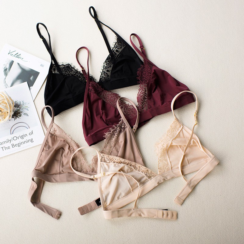Áo Lót Bralette Sep Sweet Lụa Viền Ren Cao Cấp B004