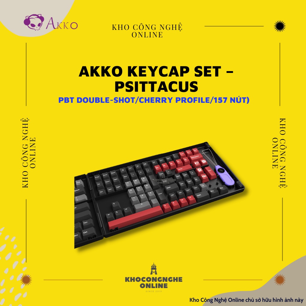 [Mã 33ELSALE hoàn 7% đơn 300K] AKKO Keycap set – Psittacus (PBT Double-Shot/Cherry profile/157 nút)