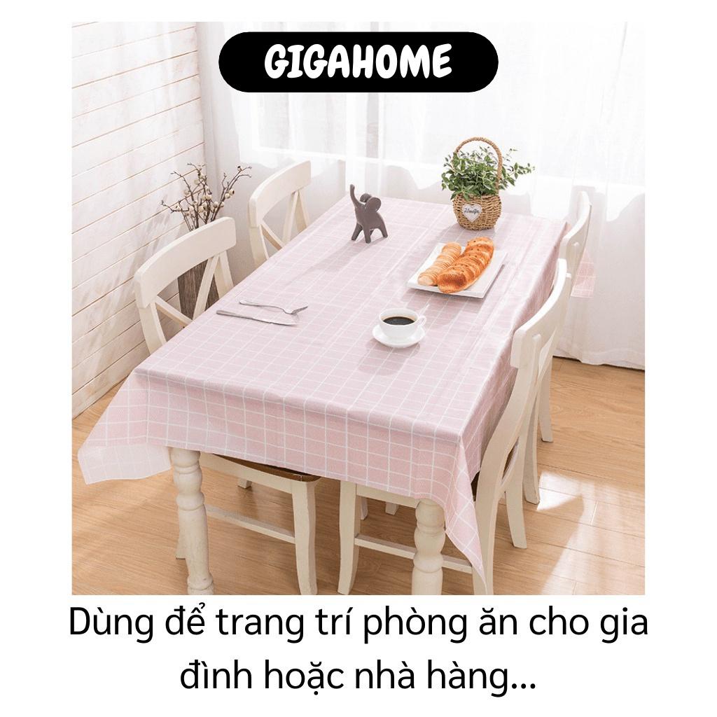 Khăn Trải Bàn GIGAHOME Khăn Trải Bàn Kẻ Caro, Nhựa PVC Chống Thấm Nước, Trang Trí Bàn Ăn 9531