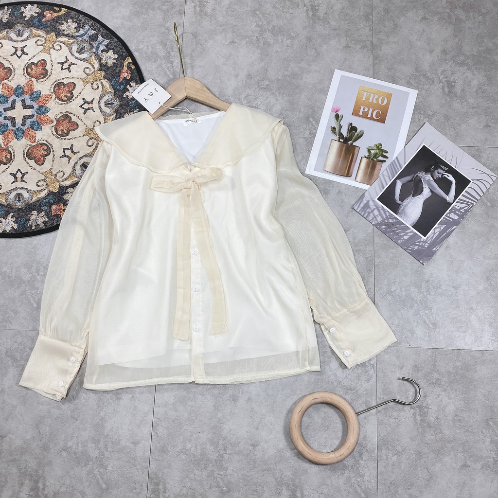 Áo Sơ Mi Lụa Nơ Cổ Sen Cao Cấp | BigBuy360 - bigbuy360.vn